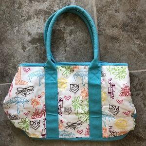 DSW Logo Canvas Beach Pool Large Tote